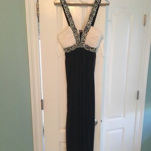 COPY - Long black and white beaded top gown
